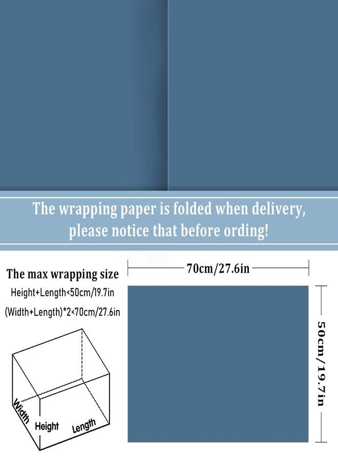 وولاين ورق تغليف هدايا من والين، لون أزرق ترابي - ليس لفة - ورق تغليف هدايا أزرق متدرج بأربعة ألوان، مطوي بشكل مسطح، ورق ملون للأعمال الفنية والحرف اليدوية، مناسب لحفلات الزفاف وأعياد الميلاد وحفلات استقبال المولود، 8 أوراق - Image 2